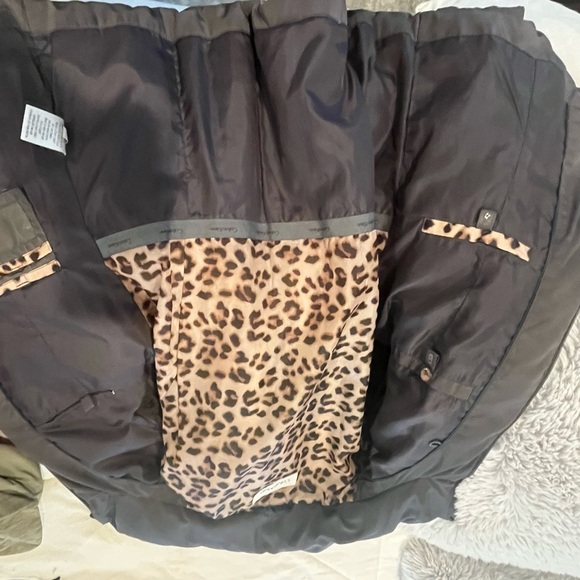 Calvin Klein Quilted Down Puffer Jacket with Hood Brown Sz Small Womens - Picture 5 of 6